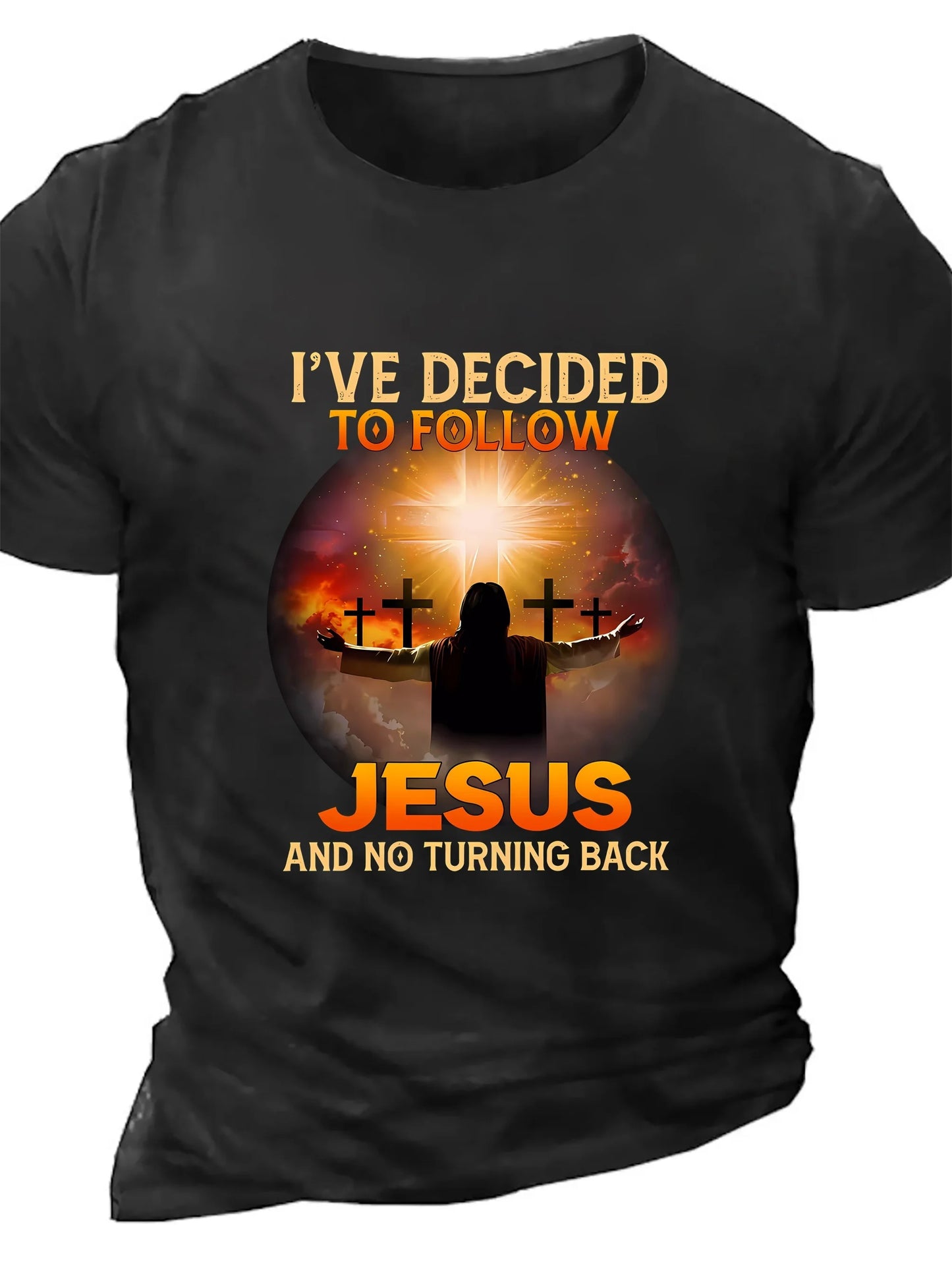 Plus Size Men's Casual T-Shirt with Print