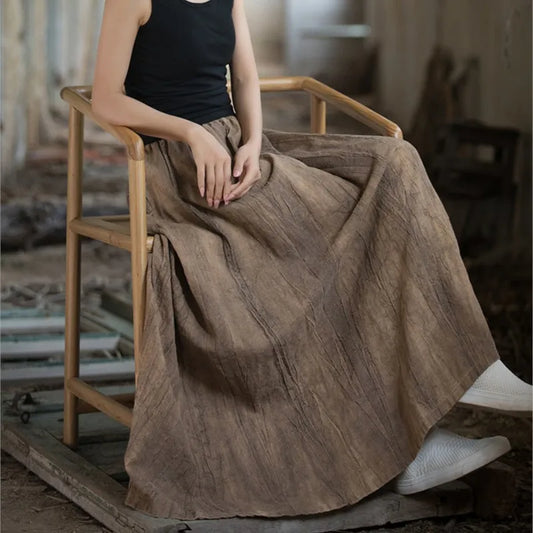 A-Line Skirt Elastic Waist Pockets