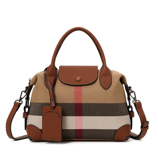 Exquisite women's bag canvas and leather