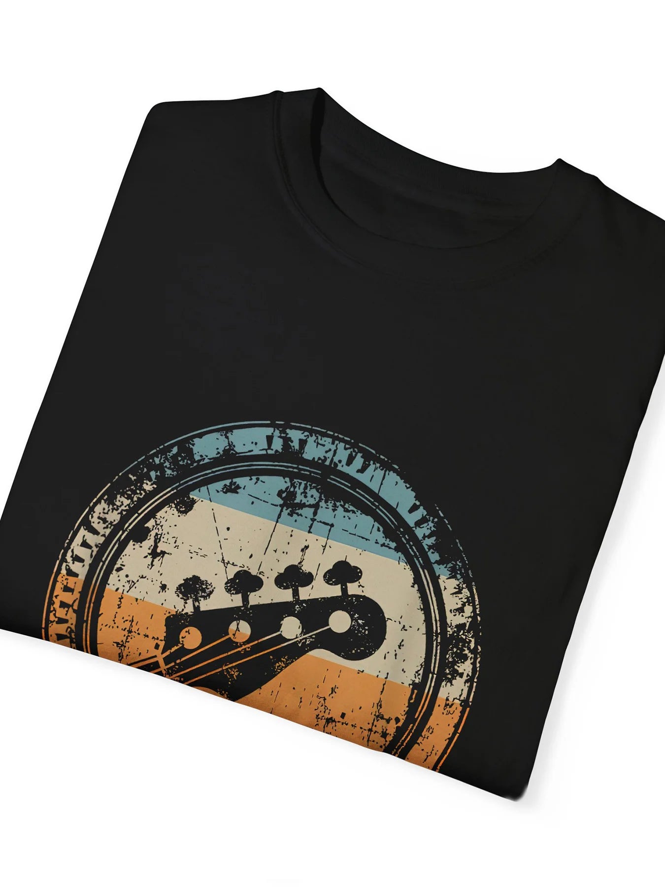 T-Shirt with Guitar Graphic Cotton