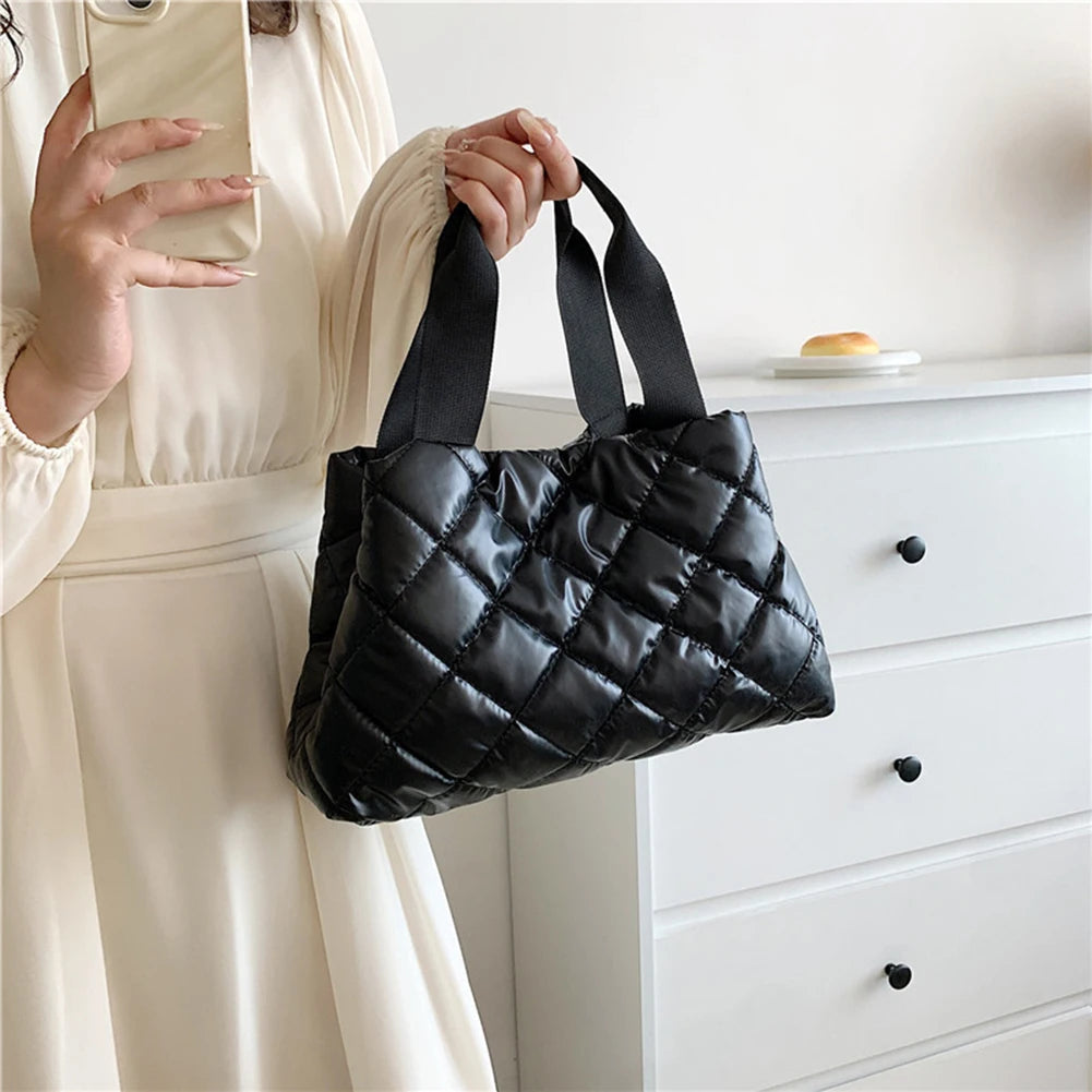 Puffer Shoulder Down Cotton Padded Tote Bag