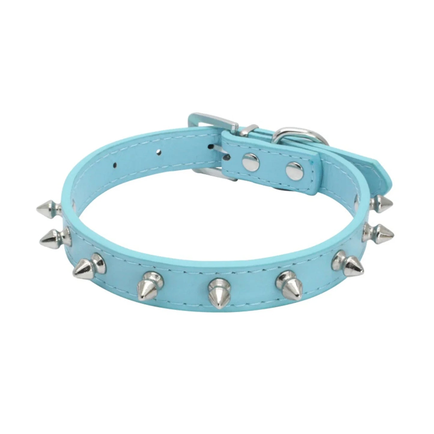 Cool Cat Dog Collar Leather Spiked Studded Collars