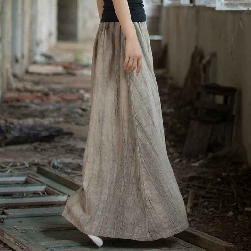 A-Line Skirt Elastic Waist Pockets