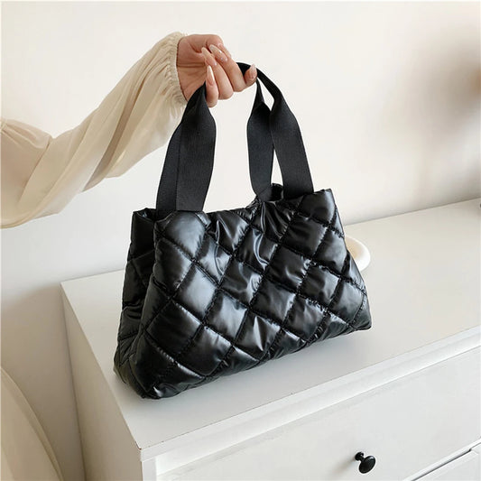 Puffer Shoulder Down Cotton Padded Tote Bag