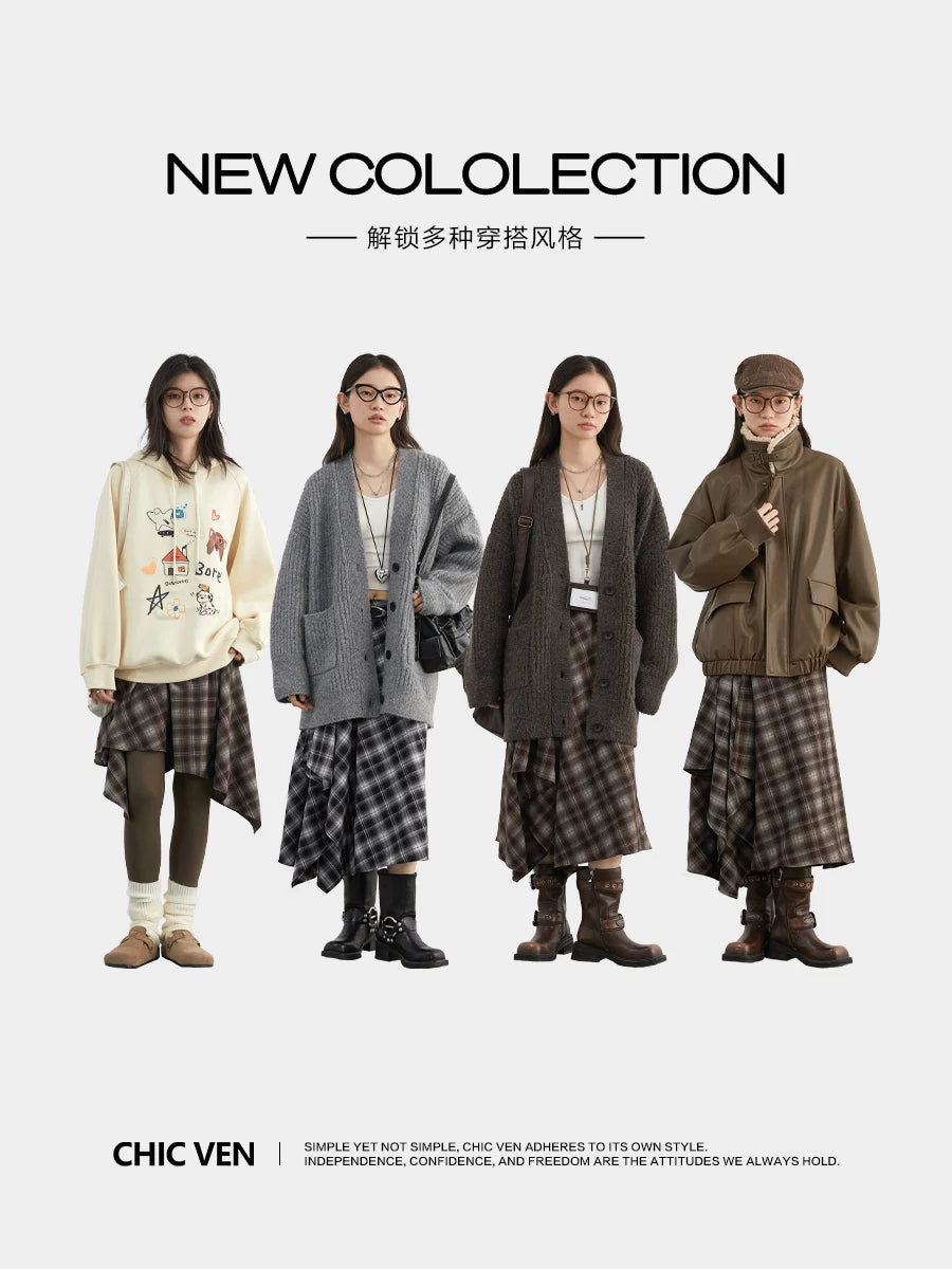 Skirts A-Line Loose High Waist