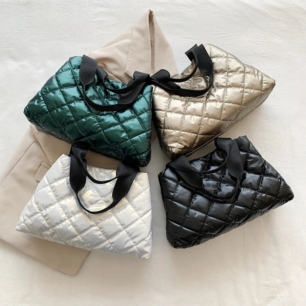 Puffer Shoulder Down Cotton Padded Tote Bag