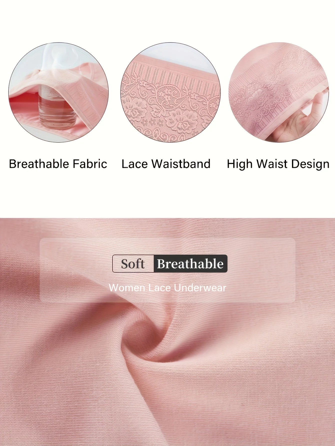 4 pcs jacquard high waist panties Belly Control hip lift