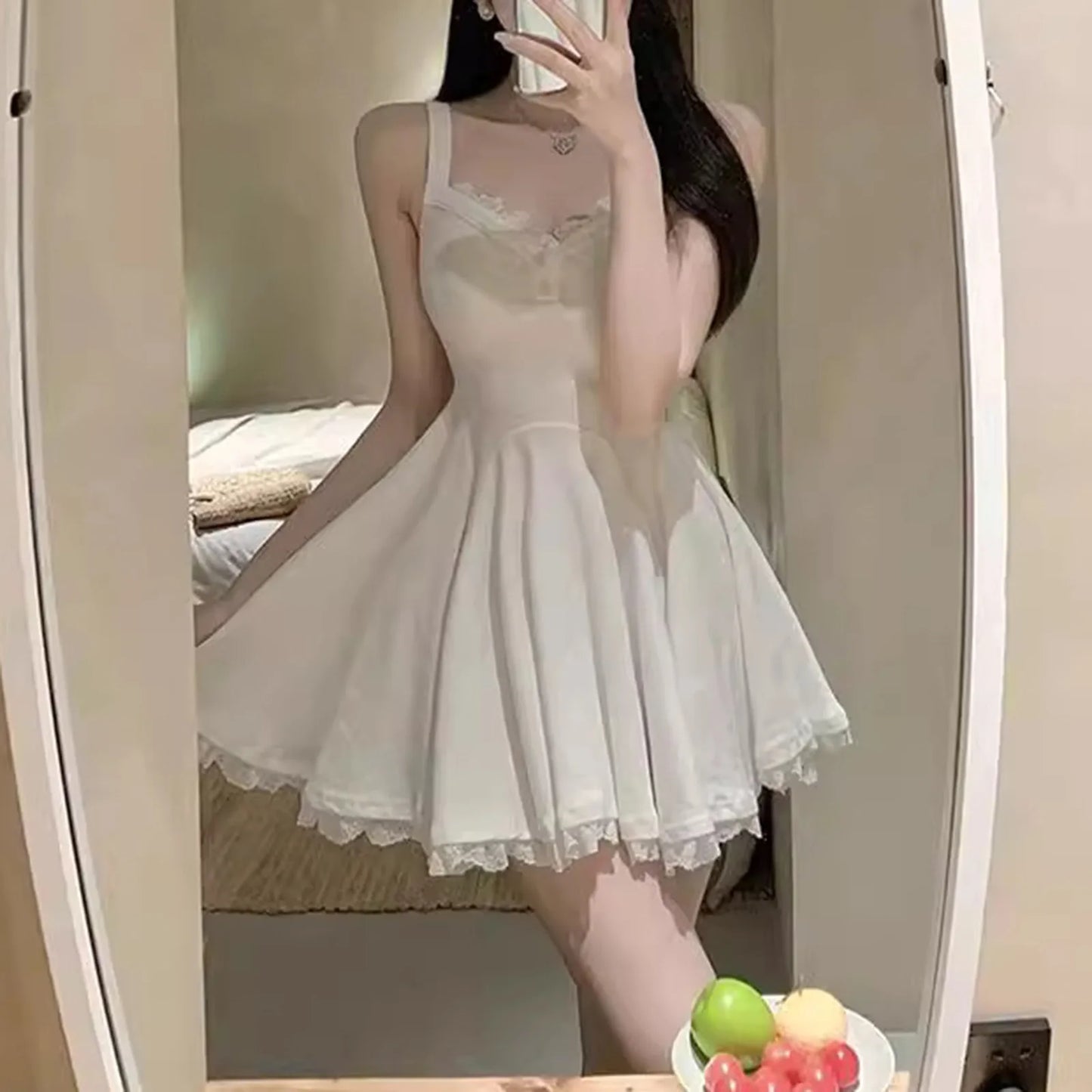 Dress Short Lace Pleated A-line Skirt 2025