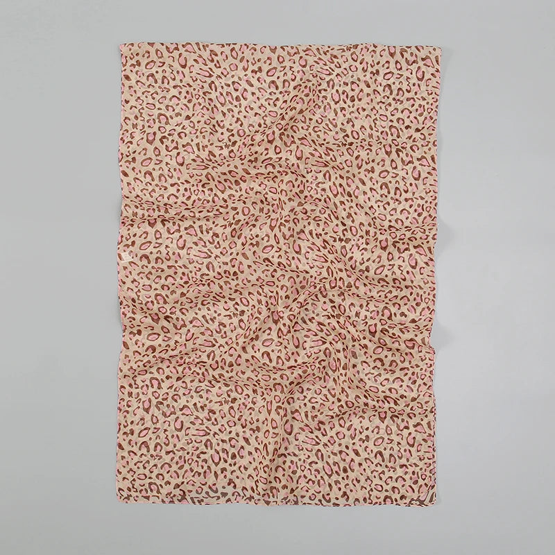 Leopard Print Chiffon Scarf Shawl