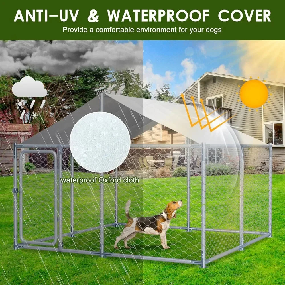 Outdoor Large Dog Kennel with Roof