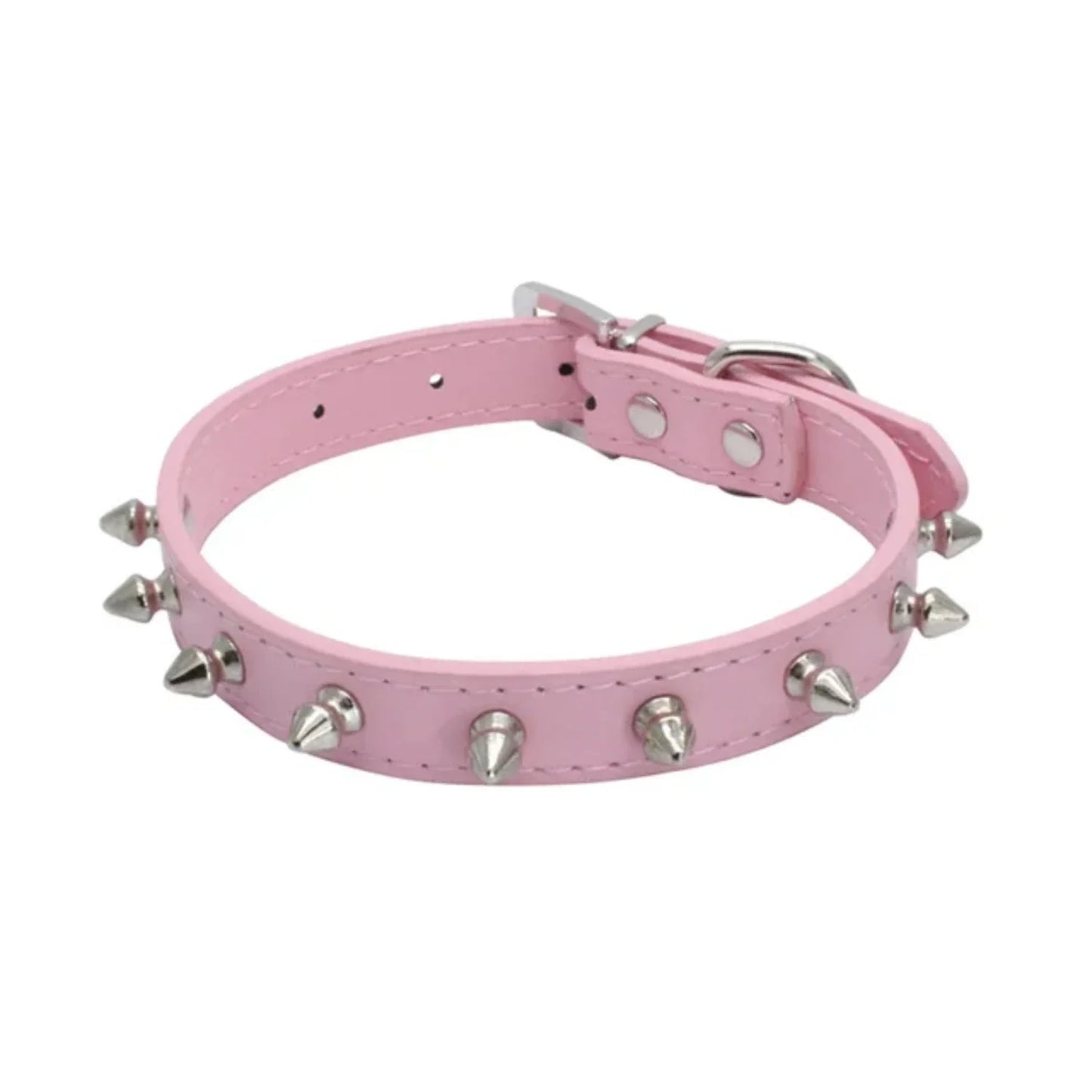 Cool Cat Dog Collar Leather Spiked Studded Collars