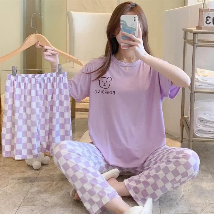 New women's three-piece pajamas homewear