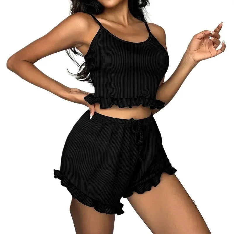 Women's 2 Suspenders Homewear Soft Pajamas