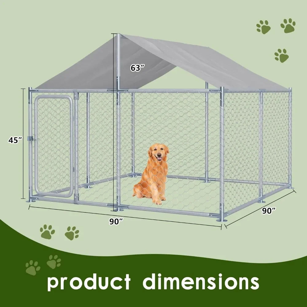 Outdoor Large Dog Kennel with Roof