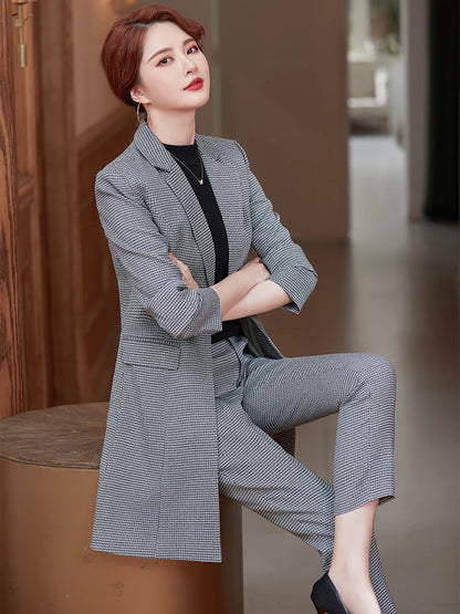 2 Piece Suit  Yellow Gray Red Plaid