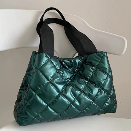 Puffer Shoulder Down Cotton Padded Tote Bag