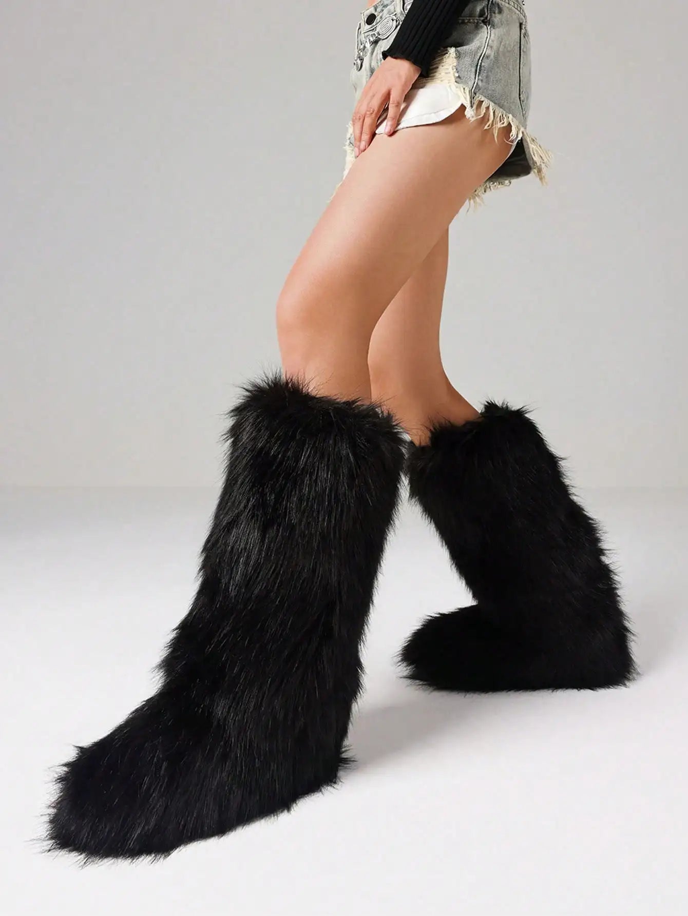 Furry Knee-High Luxury Winter Boots