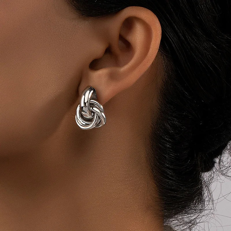 Stainless Steel Chunky Hoop Earrings