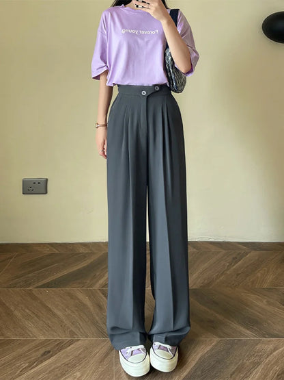 Wide Office Trousers  High Waist