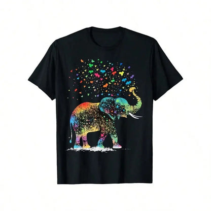Geometric Elephant Graphic T-Shirt 100% Cotton