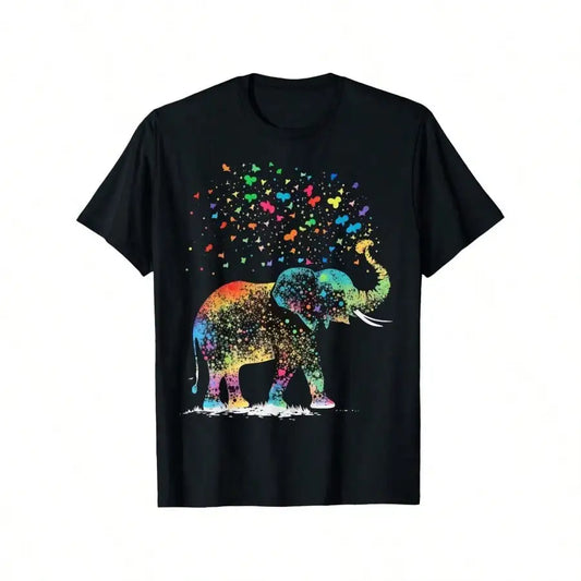 Geometric Elephant Graphic T-Shirt 100% Cotton