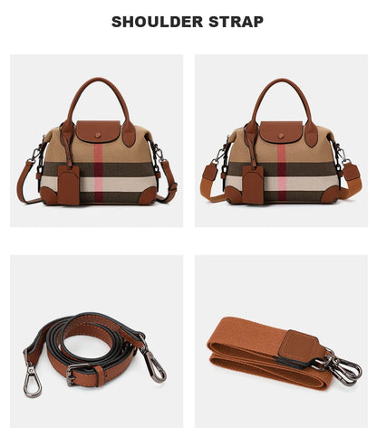 Exquisite women's bag canvas and leather