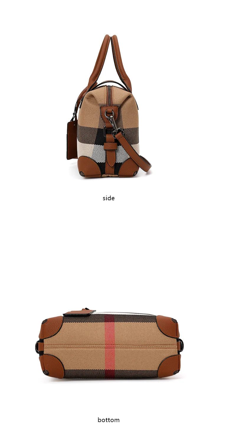 Exquisite women's bag canvas and leather