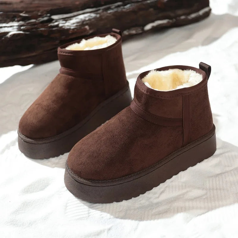 Real Sheepskin Wool Low-cut Warm Ladies Boots