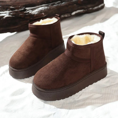 Real Sheepskin Wool Low-cut Warm Ladies Boots
