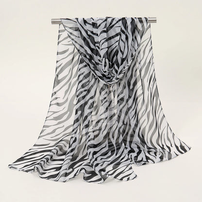 Leopard Print Chiffon Scarf Shawl