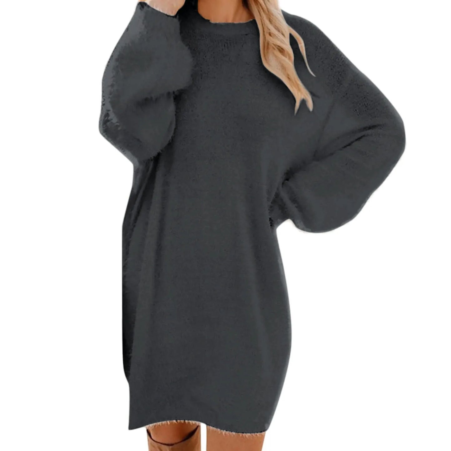 Winter Sweater Knit Crewneck Long-Sleeve