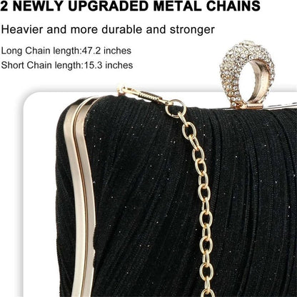 Gold Glitter Clutch Evening Purse