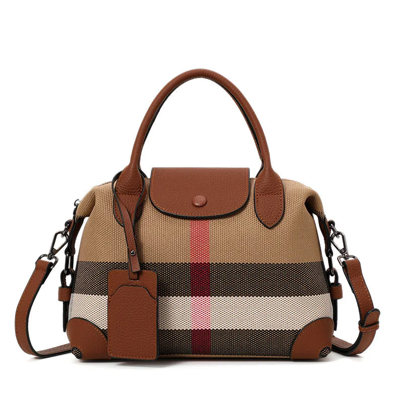 Exquisite women's bag canvas and leather