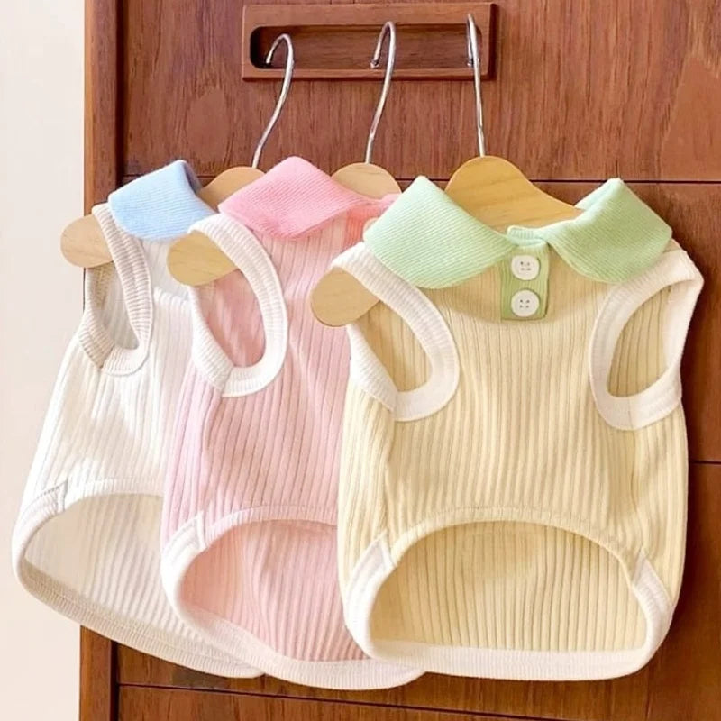 Polo Shirt Dog Cat Clothes Breathable Vest