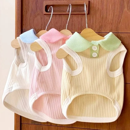 Polo Shirt Dog Cat Clothes Breathable Vest