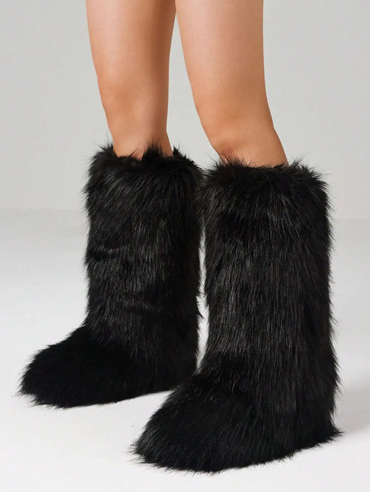 Furry Knee-High Luxury Winter Boots
