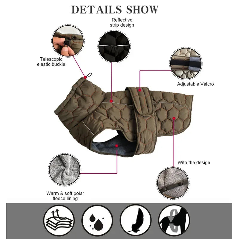 Whippet Greyhound Jacket for Large Breed Dogs