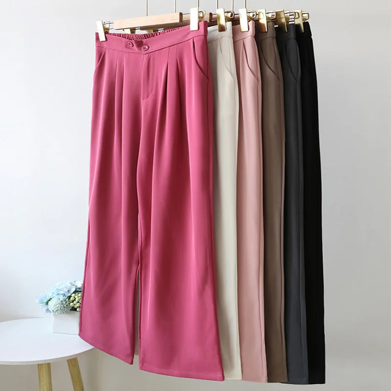 Wide Office Trousers  High Waist