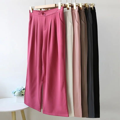 Wide Office Trousers  High Waist