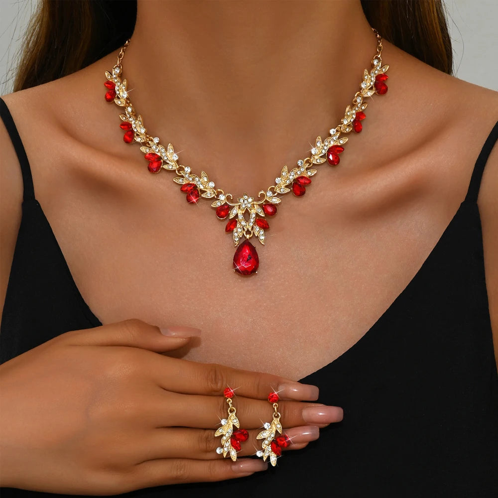 Necklace Earrings Set  Crystal