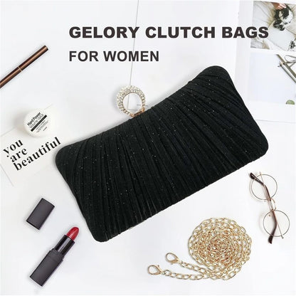 Gold Glitter Clutch Evening Purse