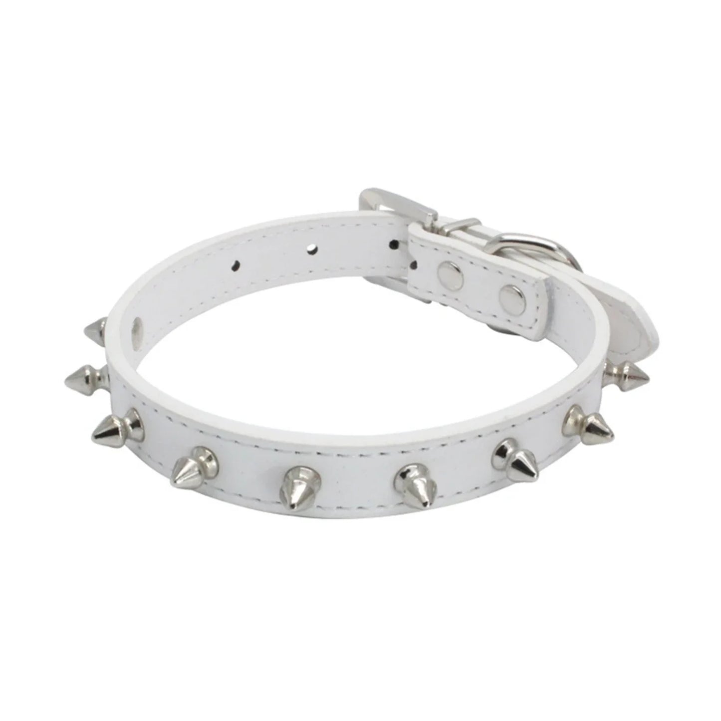 Cool Cat Dog Collar Leather Spiked Studded Collars