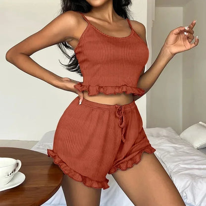 Women's 2 Suspenders Homewear Soft Pajamas
