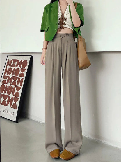 Wide Office Trousers  High Waist