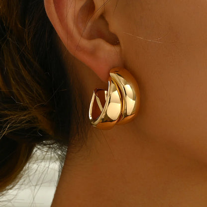 Stainless Steel Chunky Hoop Earrings