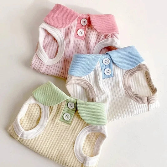 Polo Shirt Dog Cat Clothes Breathable Vest