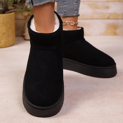 Real Sheepskin Wool Low-cut Warm Ladies Boots