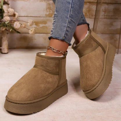 Real Sheepskin Wool Low-cut Warm Ladies Boots