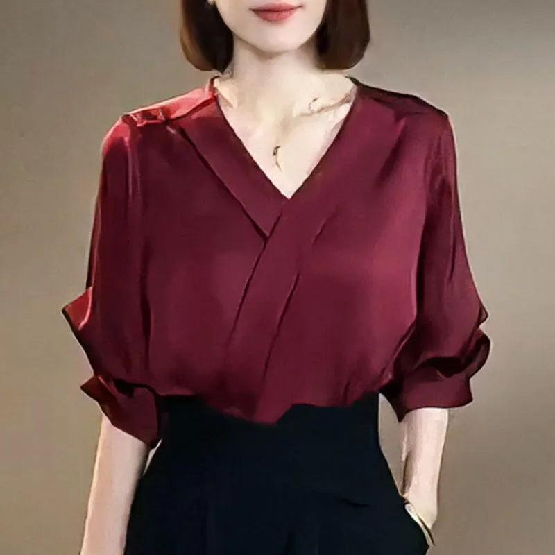 Women's Blouse V-neck Shirt