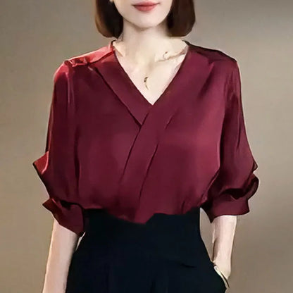 Women's Blouse V-neck Shirt